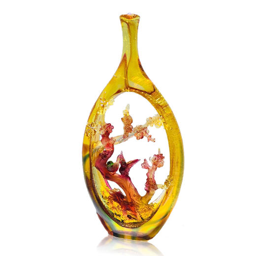 琉璃摆件 梅开五福 商务馈赠 商品图0