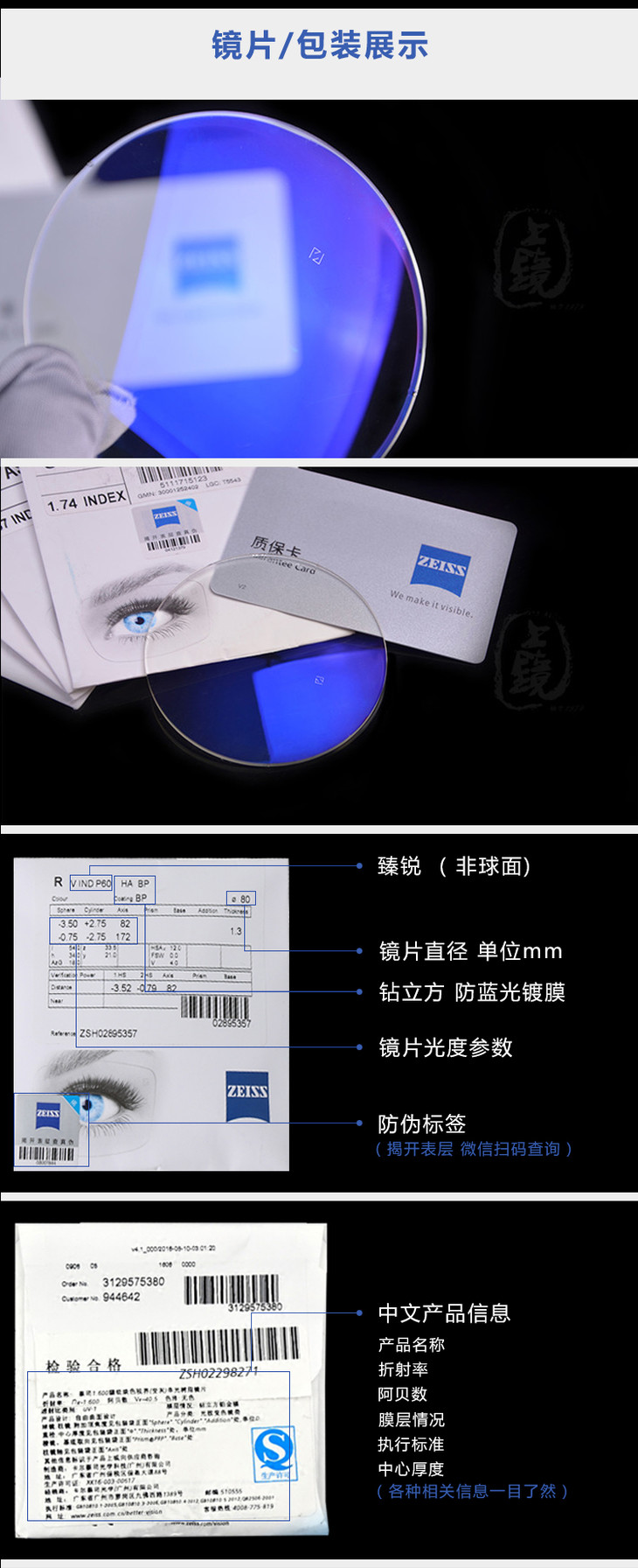 zeiss —「 臻锐 」蔡司超薄非球面1.74单光镜片