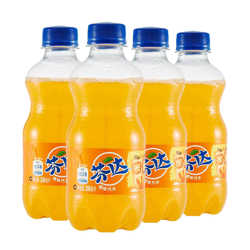 芬达 碳酸饮料 300ml/瓶*4