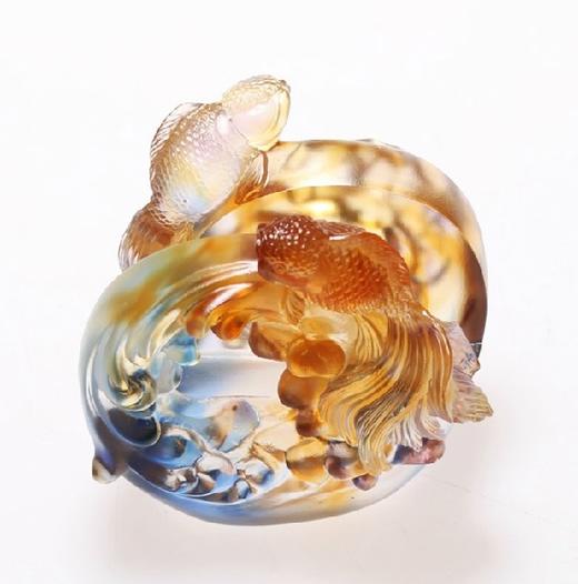 琉璃摆件 双鱼名片座 商务馈赠 商品图1