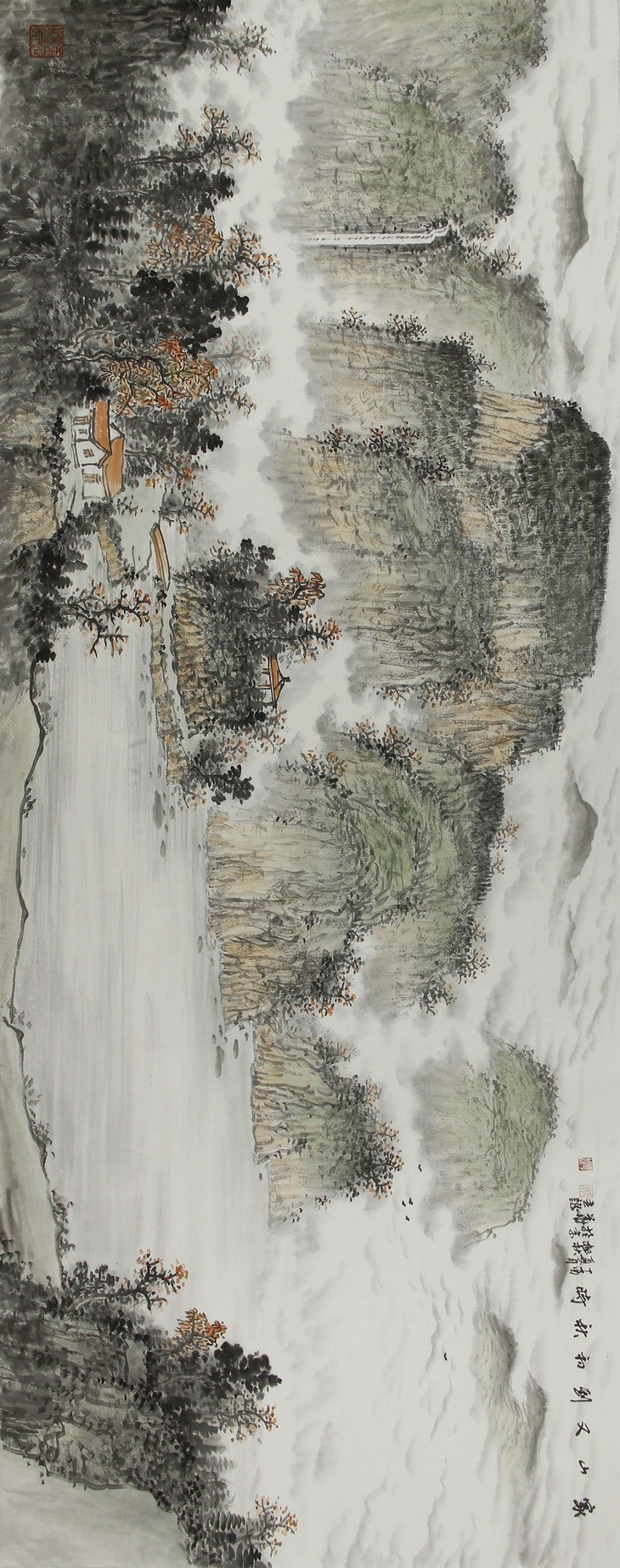 郑枫秋老师作品42715.家山又到初秋时 180x70cm 约11.