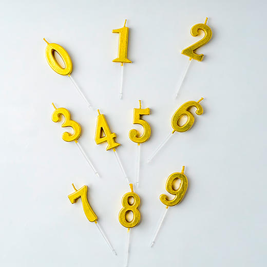 【仅同蛋糕一起配送】生日派对创意金数字蜡烛，金色数字蜡烛，多根可分别加入购物车（怀集） 商品图1