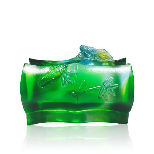 琉璃摆件 知足常乐 绿白 商务馈赠 商品图3