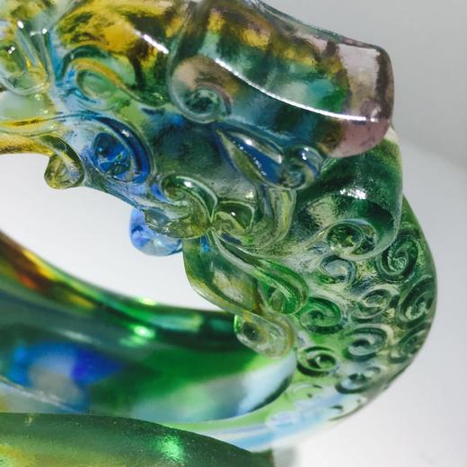 琉璃摆件 盘龙名片座 绿 黄 商务馈赠 商品图3