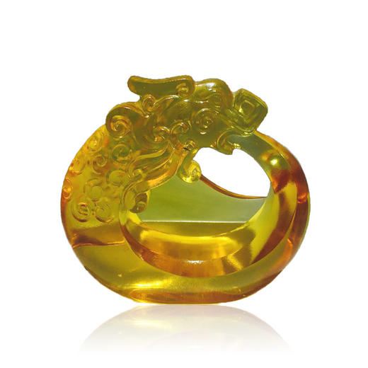 琉璃摆件 盘龙名片座 绿 黄 商务馈赠 商品图0