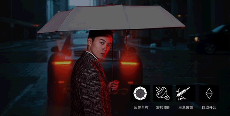 【破窗照明反射光】一把特工级多功能雨伞