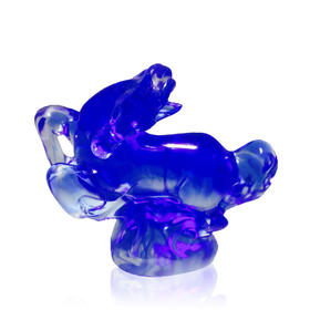 琉璃摆件 立马成功 蓝 商务馈赠