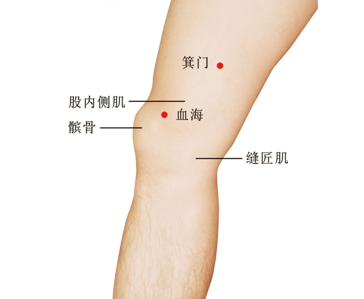 如针扎,腰腿无法伸展,按摩更痛,加血海,膈俞,三阴交,期门,肾俞,秩边