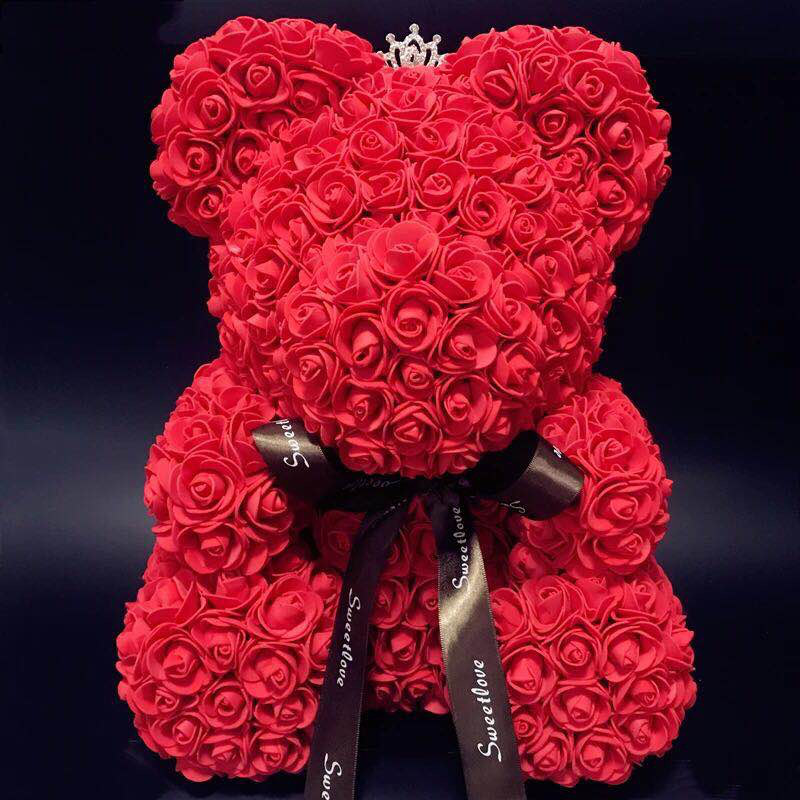 【玫瑰花熊】PE泡沫玫瑰花,表白神器,结婚礼物