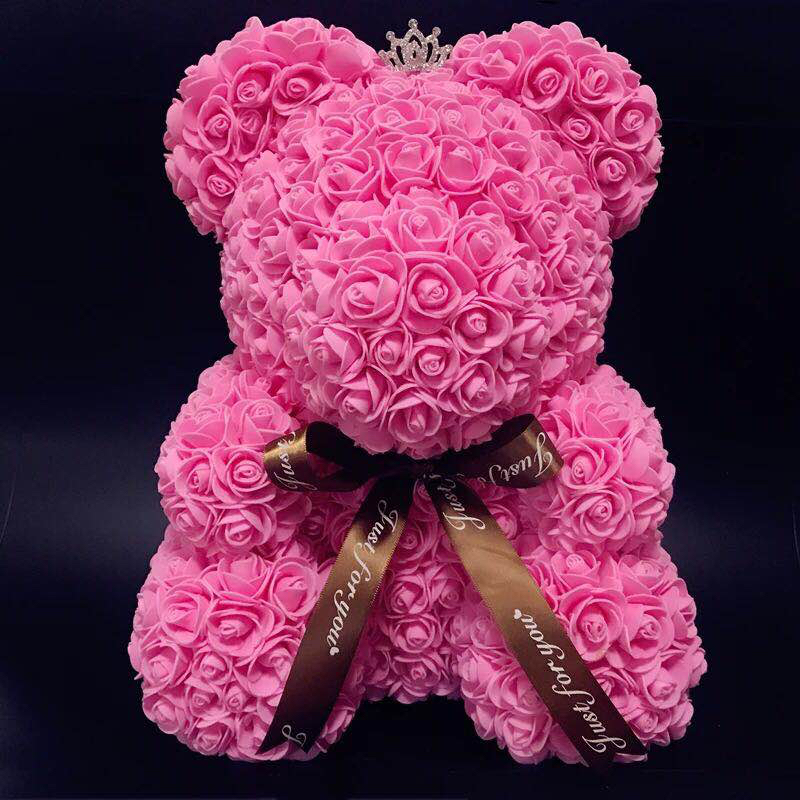 【玫瑰花熊】PE泡沫玫瑰花,表白神器,结婚礼物