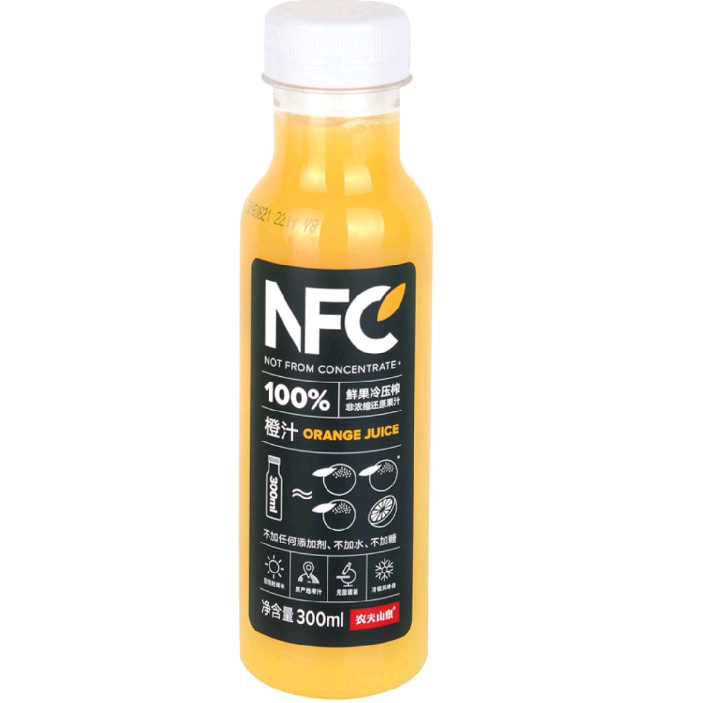 农夫山泉 100%nfc橙汁 300ml/瓶