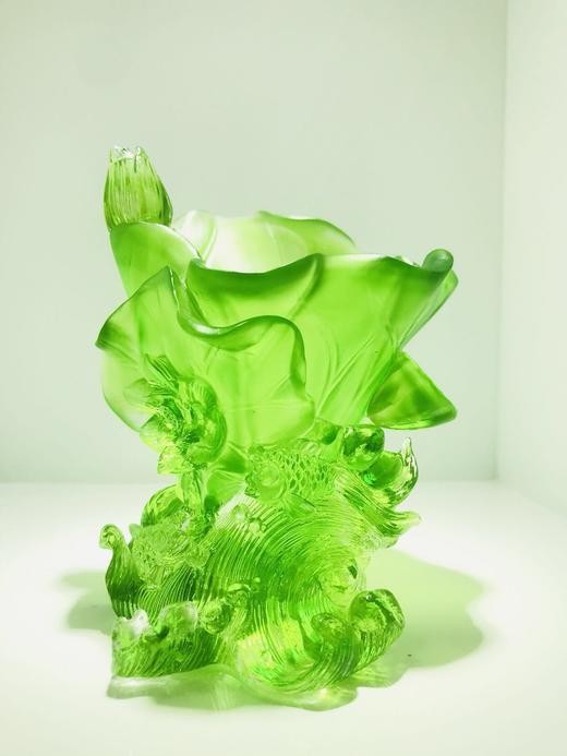 琉璃摆件 金鲤荷花笔筒 商务馈赠 商品图3