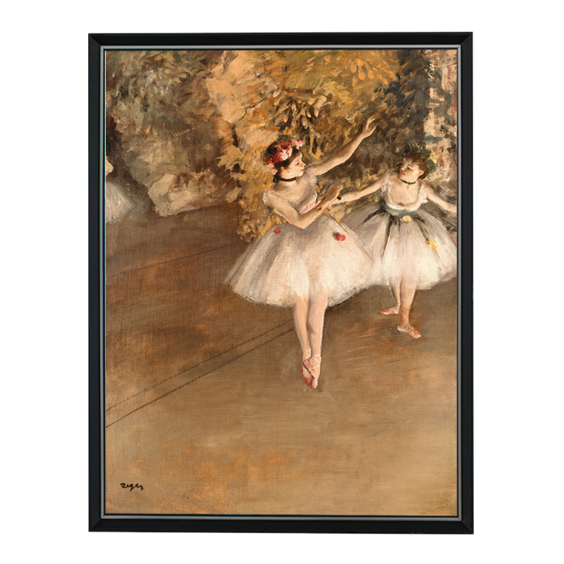 《两个芭蕾舞女》 德加 雅昌艺品 油画装饰画 深色油