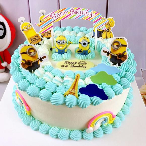 【小黄人】萌系卡通奶油水果生日蛋糕
