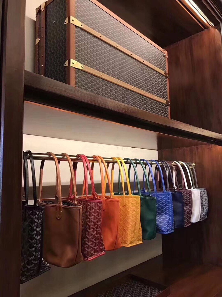 第二批 goyard 双面mini tote 一面真皮一面麻料