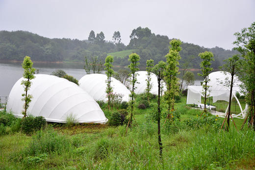 【蒲江·民谣里野趣酒店】石象湖妙音湖畔，贝壳独栋帐篷房，住在自然的歌声里~ 商品图0