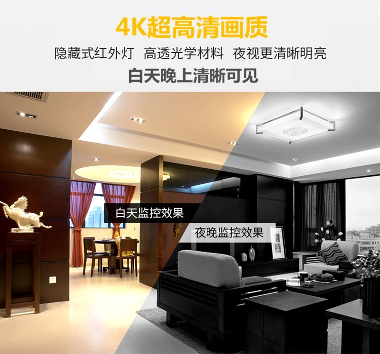 2018最新款WiFi家用无孔4K夜视wm9充电头智