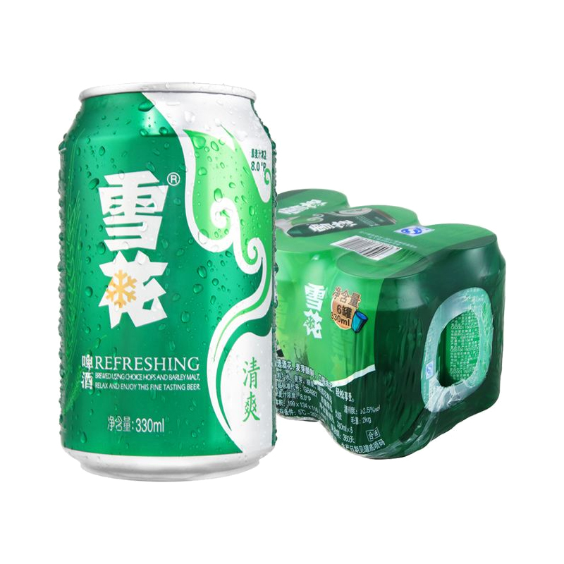 雪花清爽啤酒六瓶装330ml