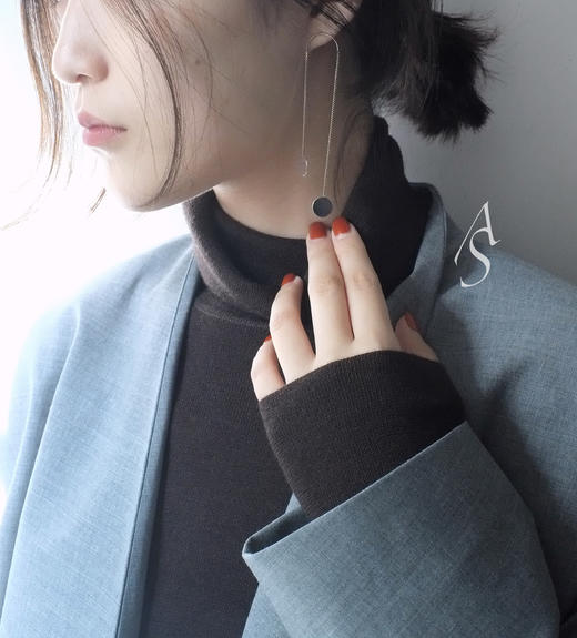 Saskia Diez  银色链型双镜面耳饰（一对） 商品图0