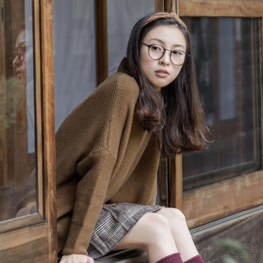 靴小姐春秋款蝙蝠型宽松毛衣套头打底衫显瘦针织衫长袖韩版毛衣女 商品图2