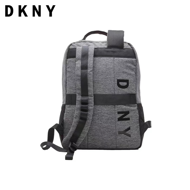 dkny 简约灰黑双肩包