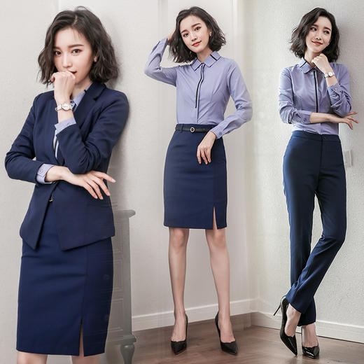 艾尚臣职业女裙套装春面试正装女士西装韩版工装气质OL西服工作服 商品图0