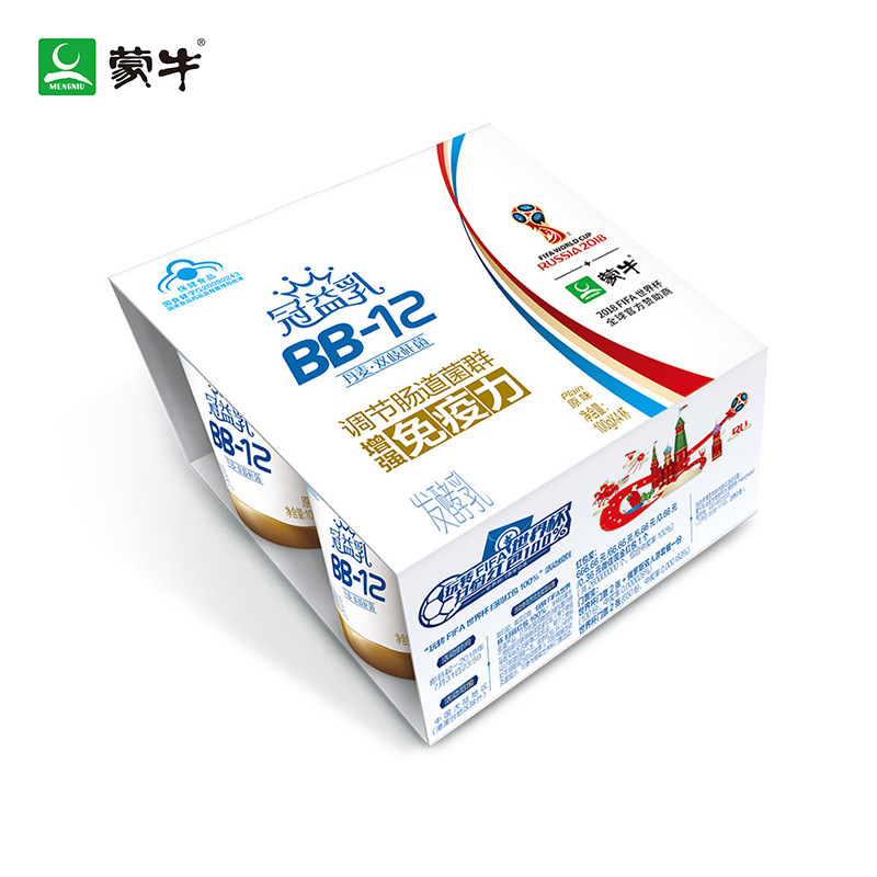 蒙牛冠益乳圆周杯原味100g*8杯低温酸牛奶健字号酸