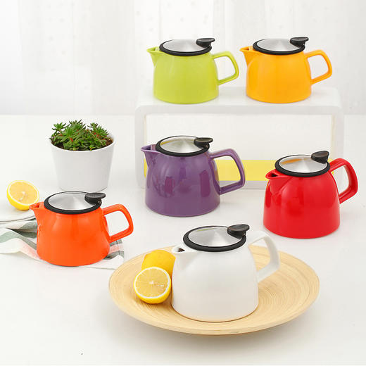 Forlife 陶瓷茶壶 不锈钢过滤冲茶器家用泡茶茶具 商品图1