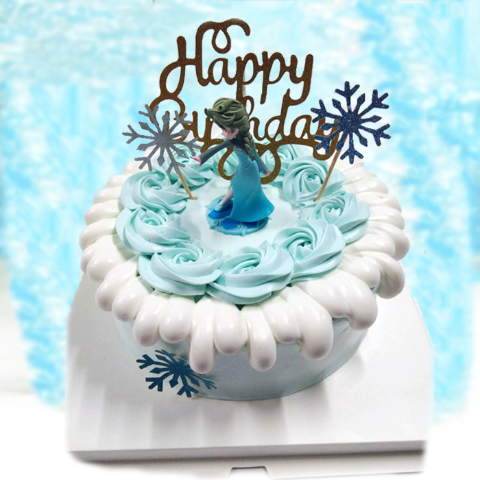 冰雪奇缘(艾莎公主)6寸,8寸,双层需拍2个 罗莎蛋糕株洲湘潭微商城