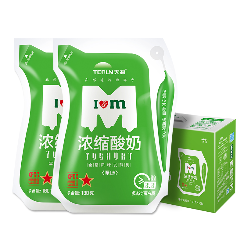 新疆天润浓缩酸奶180g*12袋