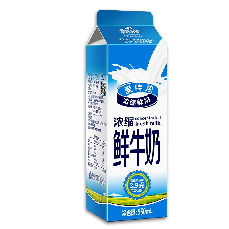【皇氏乳业】950ml爱特浓浓缩鲜牛奶