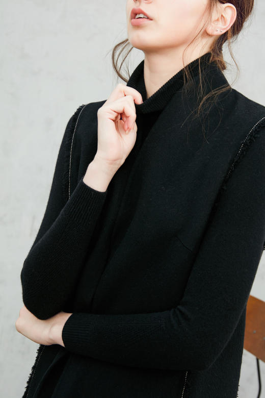 双翻领羊绒女套衫  普通羊绒衫的3倍保暖  DSF13W009N 商品图4