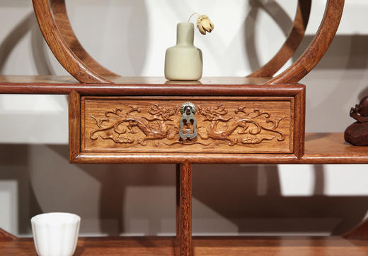 红桥红   精品 缅甸花梨【梅花博古架】多宝阁置物架  榫卯结构 一物多用 实用收藏 商品图3