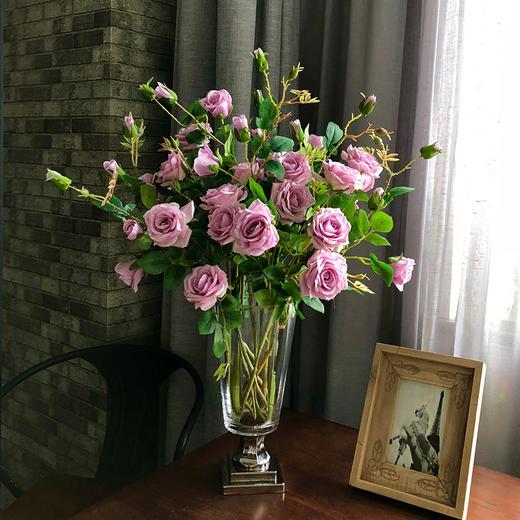 原野玫瑰花插花室内大型仿真花卧室家装饰花假花餐桌落地客厅花艺 商品图0