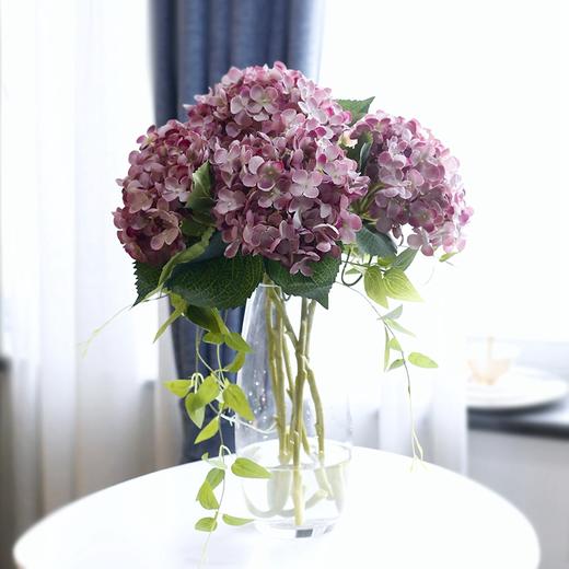 绣球花仿真花束假花摆件客厅摆设装饰花艺绢花家居室内餐桌花单支 商品图2