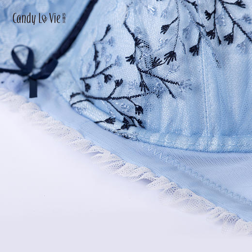 弥生低鸡心刺绣款俏皮撞色大罩杯内衣 商品图3