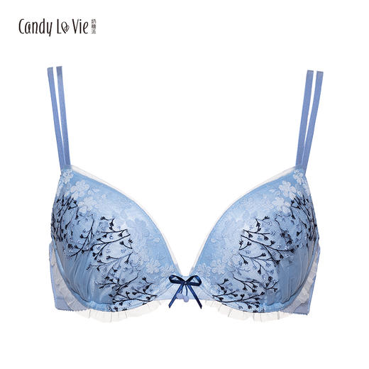 弥生低鸡心刺绣款俏皮撞色大罩杯内衣 商品图4