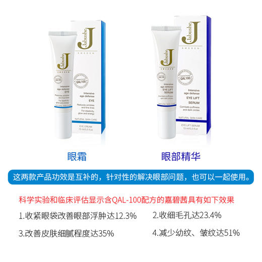 瑞典Jabushe嘉碧茜眼霜+眼部精华去细纹眼袋黑眼圈抗皱 商品图1