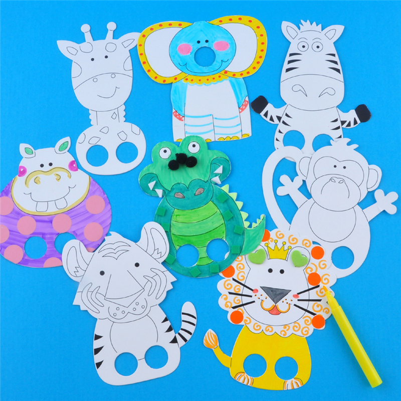 幼儿园课堂手工diy创意手工,动物手指偶材料包