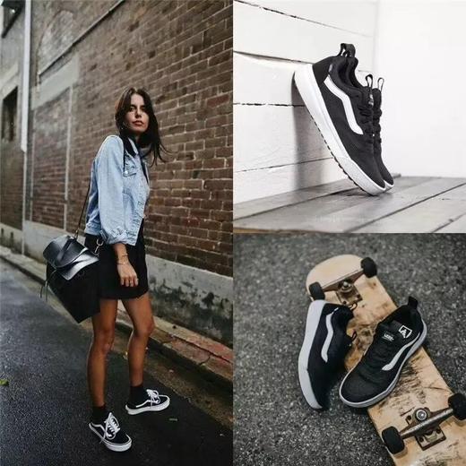 V@NS 男女款ULTRARANGE RAPLDW网布翻毛皮低帮系带休闲运动鞋滑板鞋 商品图2