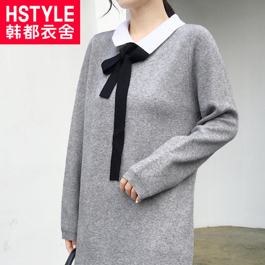 韩都衣舍2018秋装新款女装韩版学生裙子针织长袖连衣裙女IG8167僥 商品图2