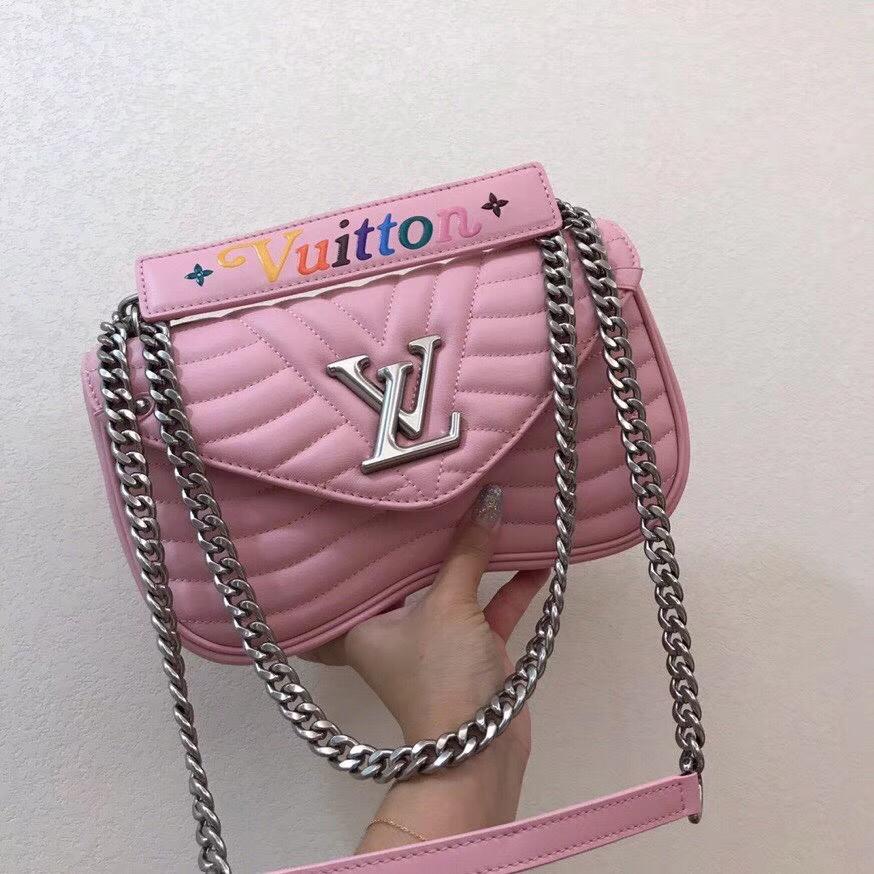 lv正品品质 new wave 条纹彩虹字母链条包m51930