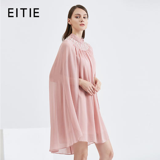 EITIE爱特爱女装早秋新品拼接披肩钻饰短款礼服连衣裙女5677303 商品图0