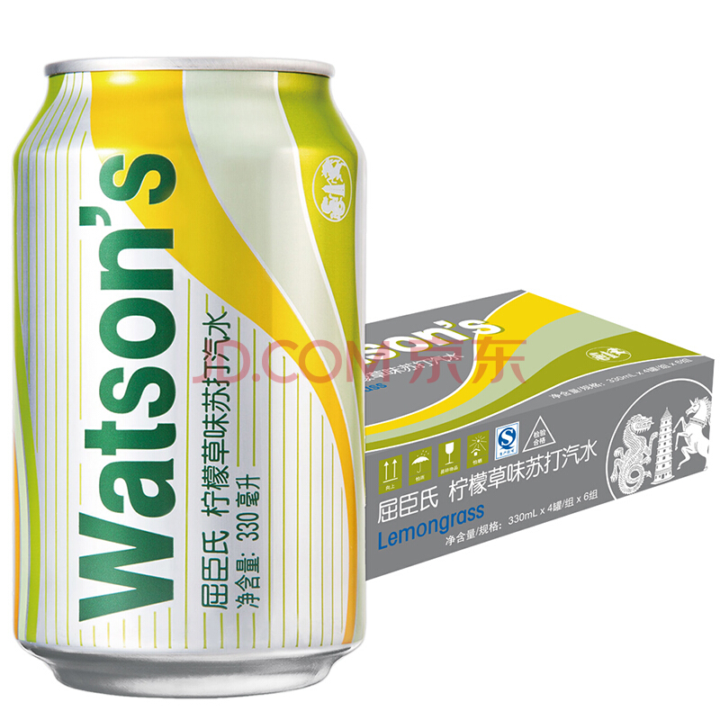 屈臣氏(watsons)苏打水柠檬草味330ml