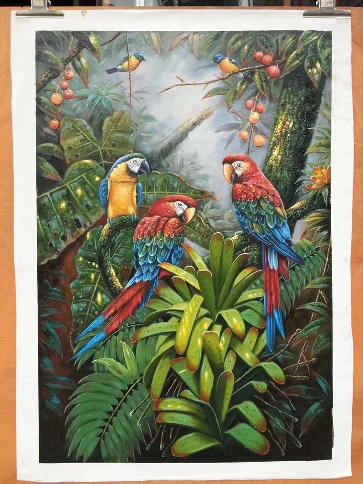 精品油画:鹦鹉