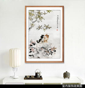 滕蔚梦-真迹- 国画动物《猫》玄关 客厅
