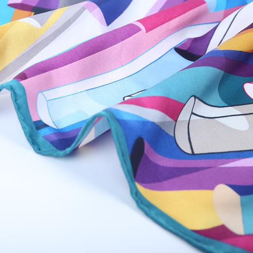 SAINTJOY/上久楷 真丝方巾 荟聚·墨绿 FJ17009 商品图4