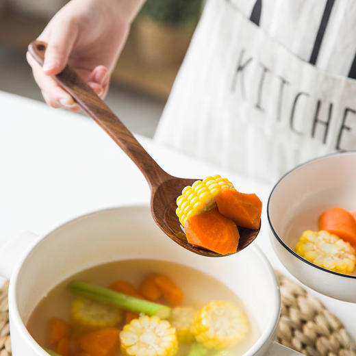 日式木质勺子 实木餐具木勺子调羹长柄咖啡勺汤勺饭勺茶勺刀叉勺1 商品图4