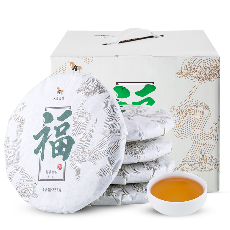 八马茶业 福鼎白茶寿眉5子饼茶叶盒装