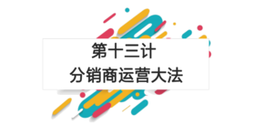 第十三计：分销商运营大法